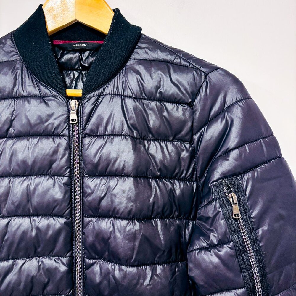 VERO MODA Black Quilted Mid-Season Puffer Coat Sleek | Small * - Picture 4 of 11